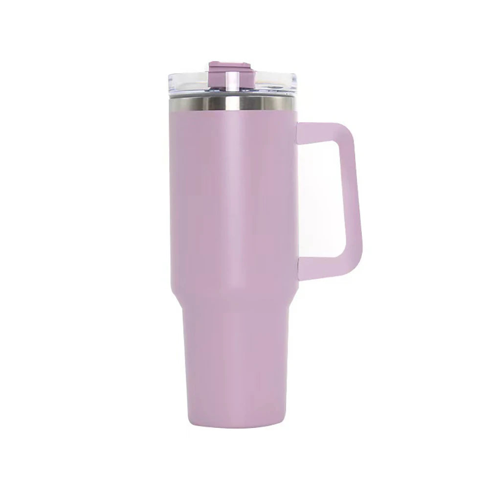 40oz Insulated Tumbler with Handle & Straw – Travel Coffee Cup, 1200ML