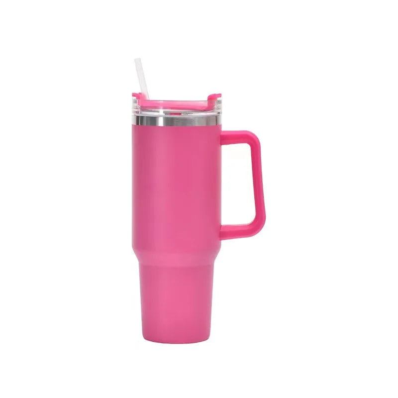 40oz Insulated Tumbler with Handle & Straw – Travel Coffee Cup, 1200ML