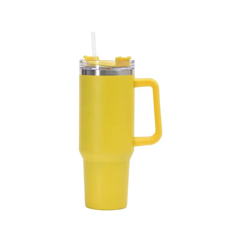40oz Insulated Tumbler with Handle & Straw – Travel Coffee Cup, 1200ML