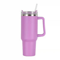 40oz Insulated Tumbler with Handle & Straw – Travel Coffee Cup, 1200ML