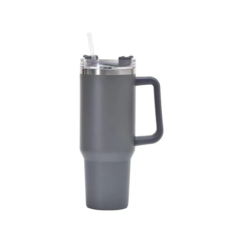 40oz Insulated Tumbler with Handle & Straw – Travel Coffee Cup, 1200ML