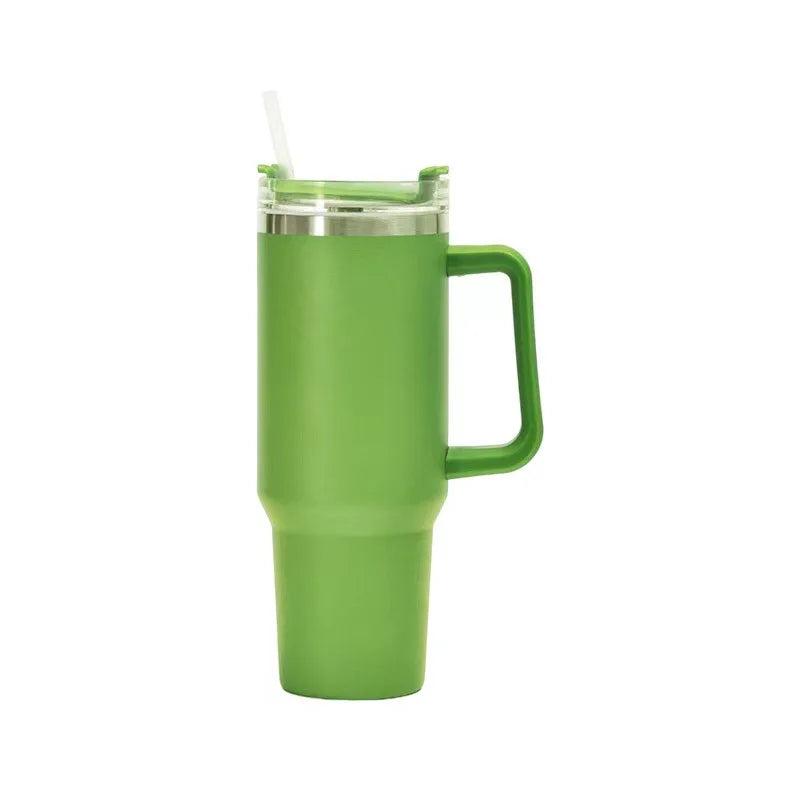 40oz Insulated Tumbler with Handle & Straw – Travel Coffee Cup, 1200ML